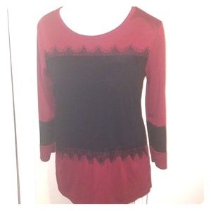 Maroon & Black blouse